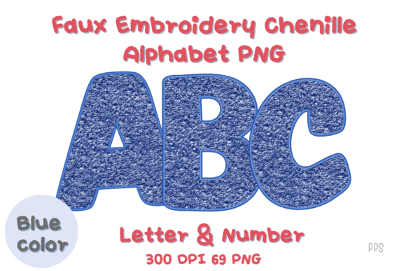 Blue Faux Embroidery Alphabet Clipart Review