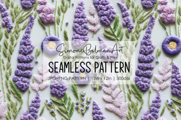 Lavender Embroidery Seamless Pattern Review