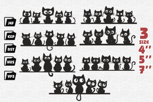 Set of 7 Funny Cat Embroidery Review