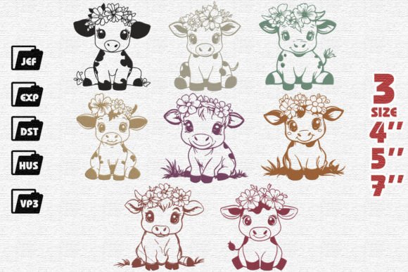 Set of 8 Baby Cow Embroidery Review